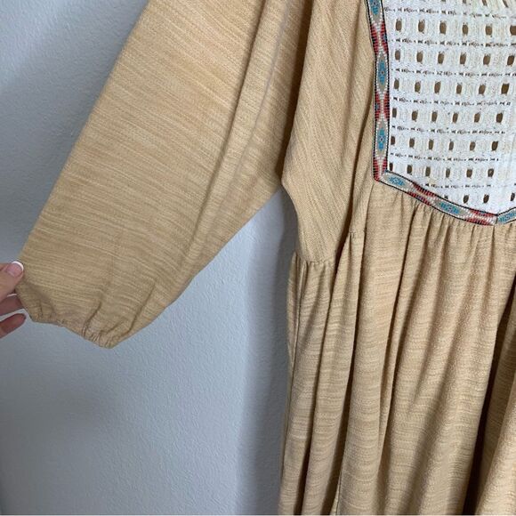 Umgee Neutral Boho Baby Doll Style Dress Size Medium - Picture 3 of 5